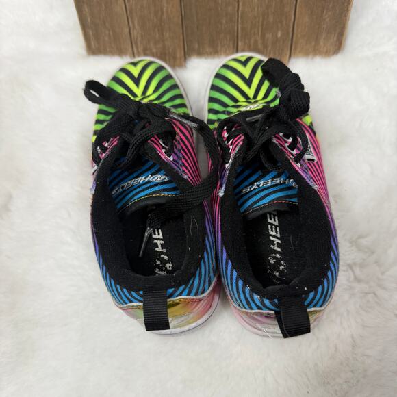 Heelys PRO 20 Women's Size 1 PRINTS BLACK RAINBOW Zebra Print Skate Rolling Shoe - Picture 6 of 8